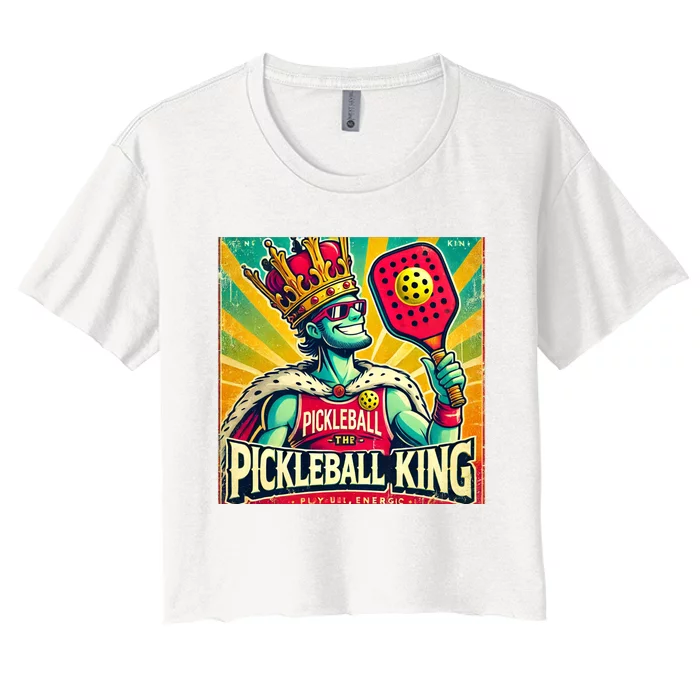 Vintage Pickleball King Women's Crop Top Tee