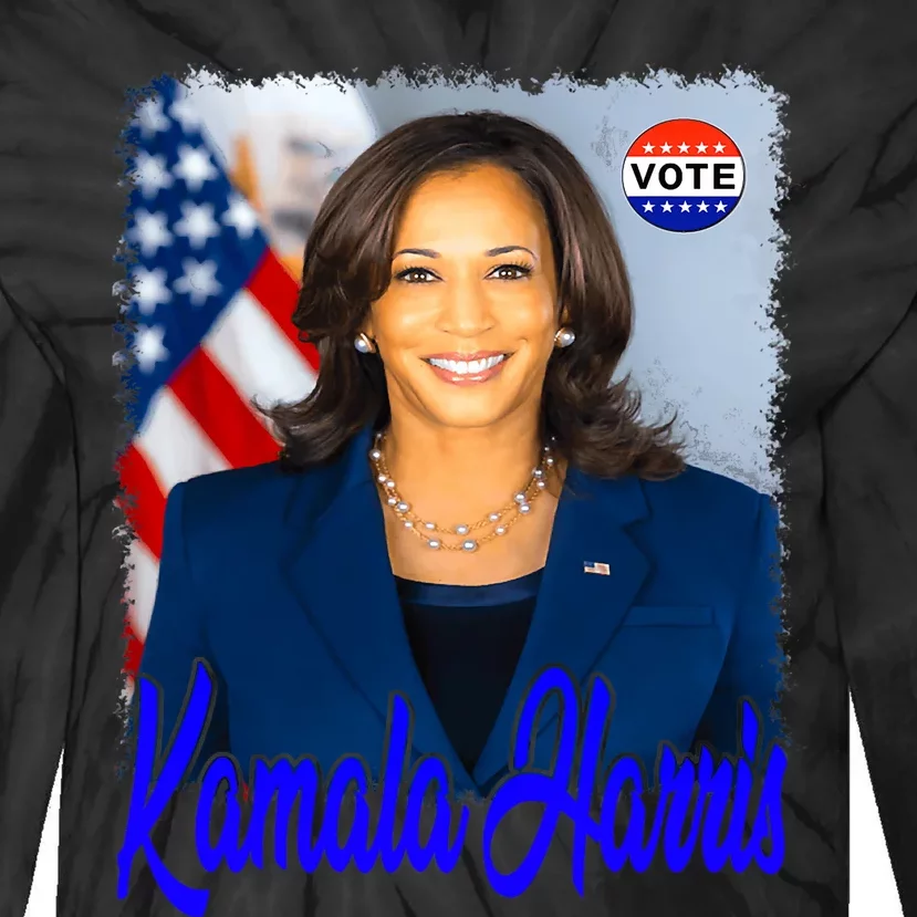 Vote President Kamala Harris 2024 Tie-Dye Long Sleeve Shirt