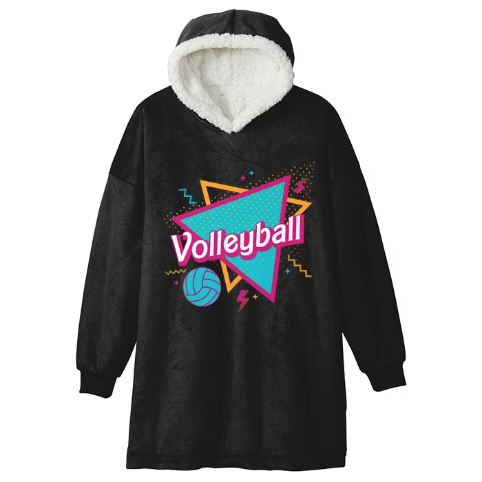 Volleyball Player Lover Ball Hooded Wearable Blanket