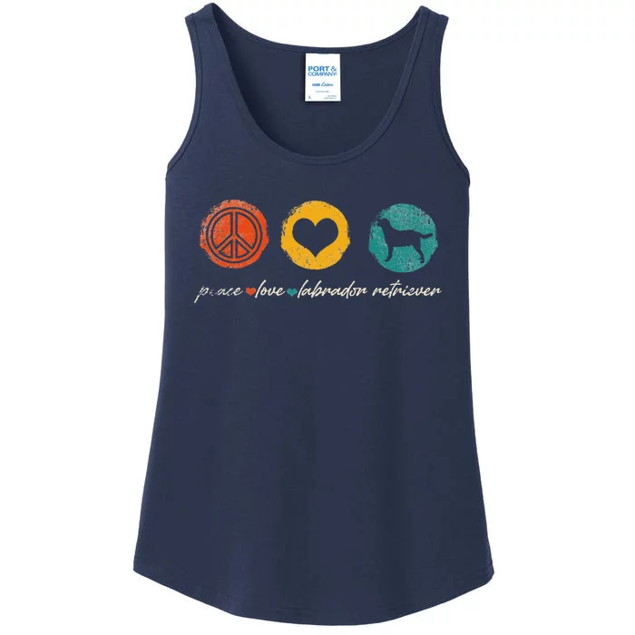 Vintage Peace Love Labrador Retriever Dog Lover Gifts Ladies Essential Tank