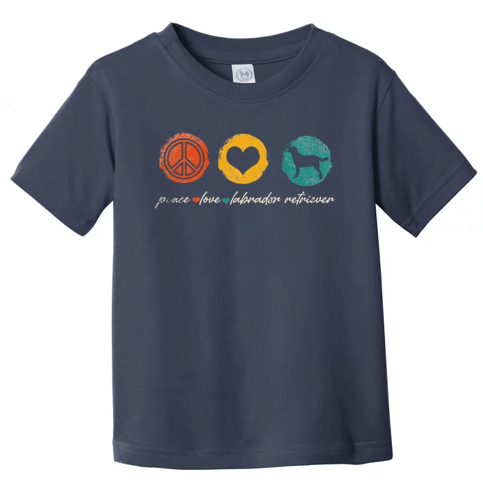 Vintage Peace Love Labrador Retriever Dog Lover Gifts Toddler T-Shirt