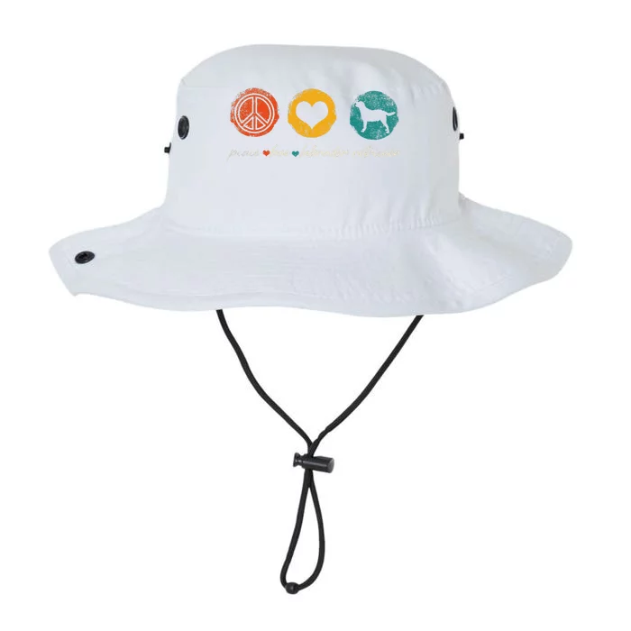 Vintage Peace Love Labrador Retriever Dog Lover Gifts Legacy Cool Fit Booney Bucket Hat