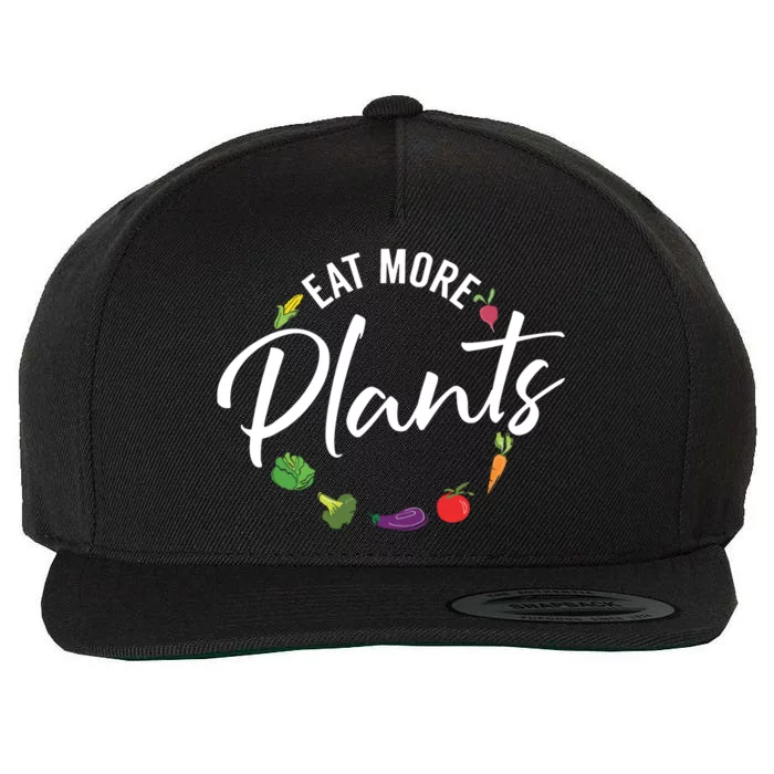 Veganism Plant Lover Eat More Plants Kale Vegan Wool Snapback Cap