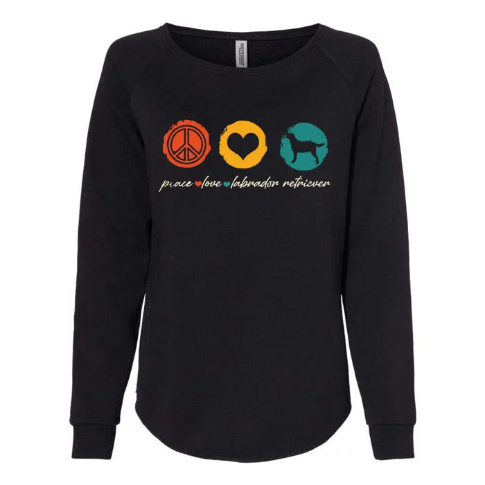 Vintage Peace Love Labrador Retriever Dog Lover Gifts Womens California Wash Sweatshirt