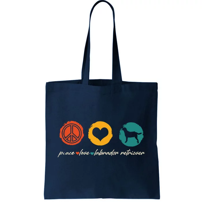 Vintage Peace Love Labrador Retriever Dog Lover Gifts Tote Bag