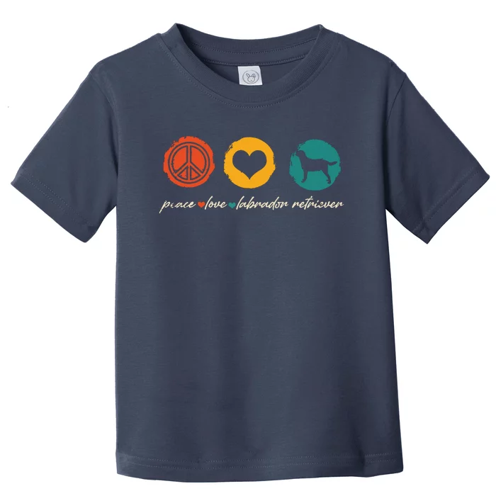 Vintage Peace Love Labrador Retriever Dog Lover Gifts Toddler T-Shirt