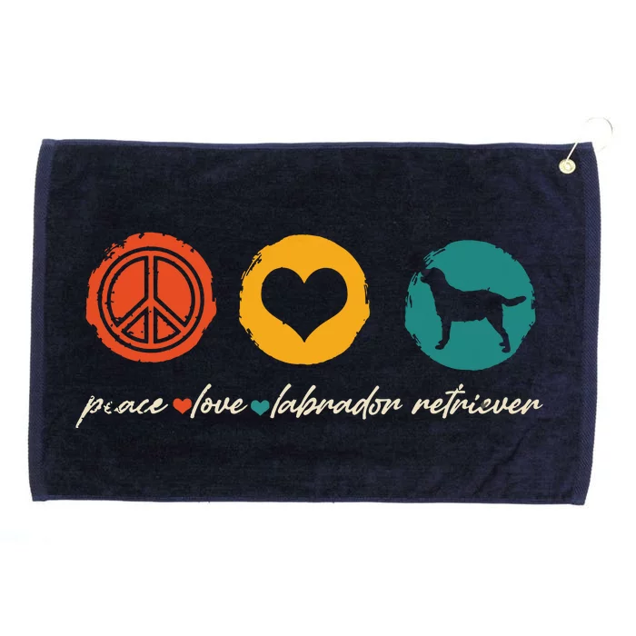 Vintage Peace Love Labrador Retriever Dog Lover Gifts Grommeted Golf Towel