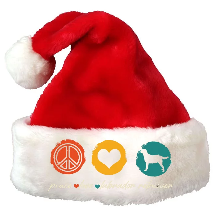 Vintage Peace Love Labrador Retriever Dog Lover Gifts Premium Christmas Santa Hat