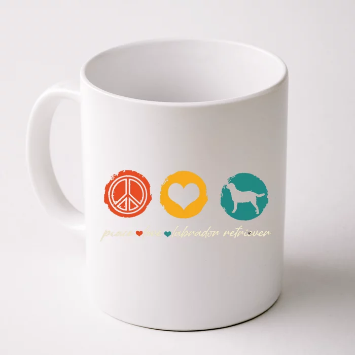 Vintage Peace Love Labrador Retriever Dog Lover Gifts Front & Back Coffee Mug