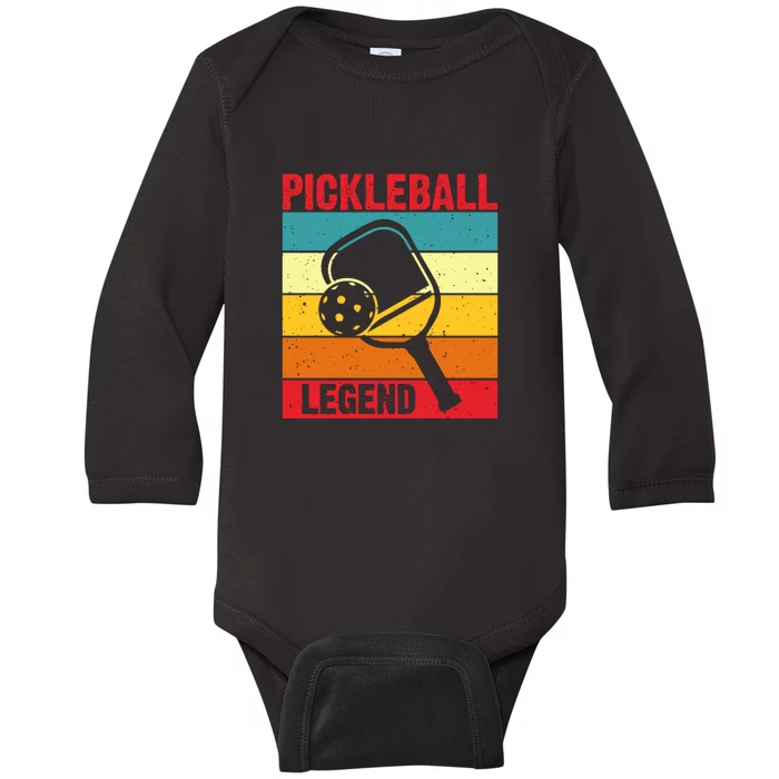 Vintage Pickleball Legend Paddles Player Sport Gift Baby Long Sleeve Bodysuit