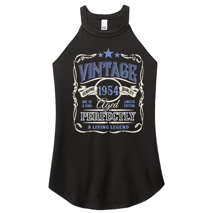 Vintage Premium Made In 1954 Classic Birthday Women’s Perfect Tri Rocker Tank