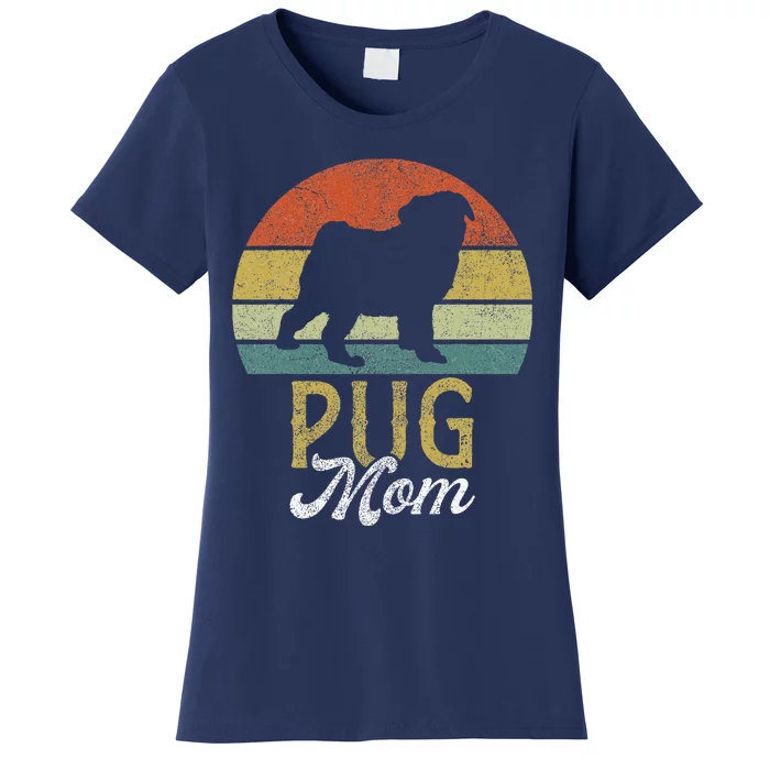 Vintage Pug Mama Funny Mothers Day Dog Mom Women's T-Shirt