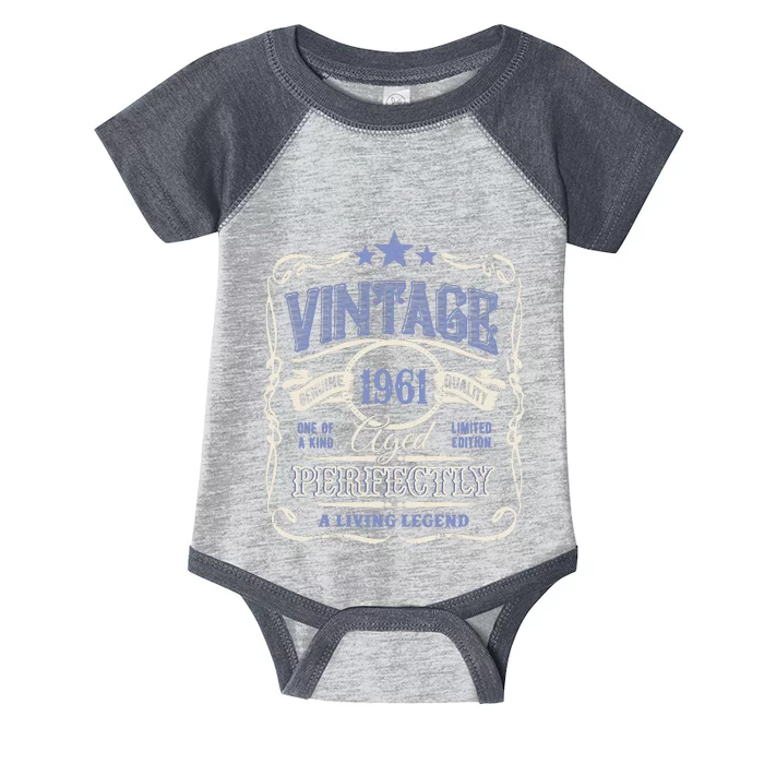 Vintage Premium Made In 1961 Classic Birthday Infant Baby Jersey Bodysuit