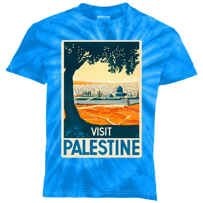 Vintage Poster Middle East Artcute Giftvisit Palestine Cool Gift Kids Tie-Dye T-Shirt