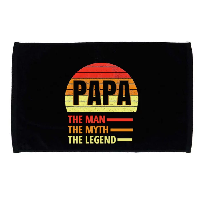 Vintage Papa Myth Legend Funny Gift For Grandparents Gift Microfiber Hand Towel