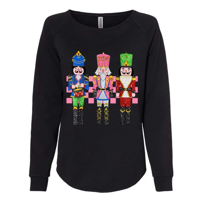 Vintage Pink Nutcracker Squad Ballet Women Pink Christmas Womens California Wash Sweatshirt