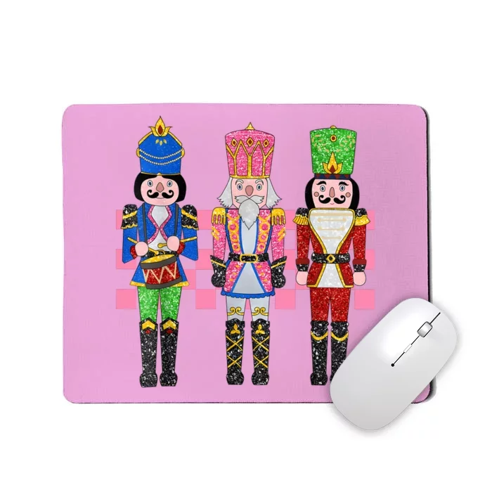 Vintage Pink Nutcracker Squad Ballet Women Pink Christmas Mousepad