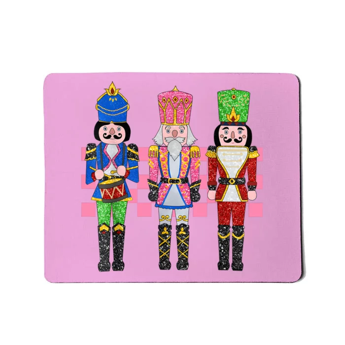 Vintage Pink Nutcracker Squad Ballet Women Pink Christmas Mousepad