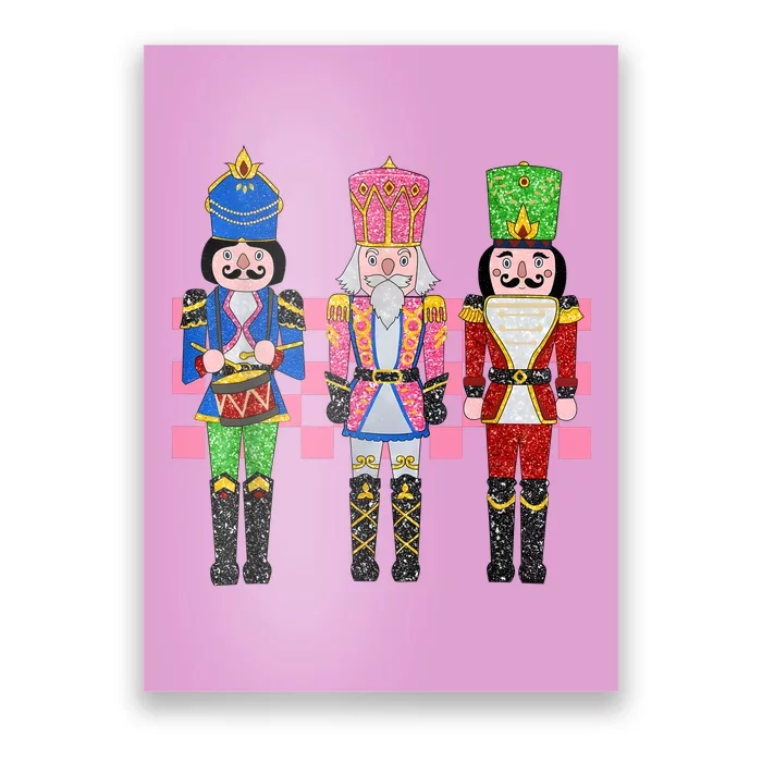 Vintage Pink Nutcracker Squad Ballet Women Pink Christmas Poster