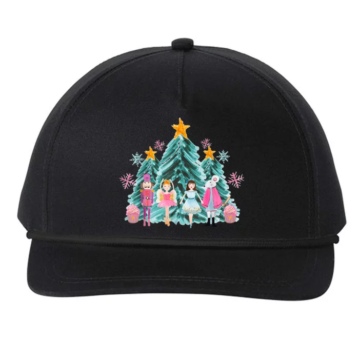 Vintage Pink Nutcracker Squad Ballet Women Pink Christmas Snapback Five-Panel Rope Hat