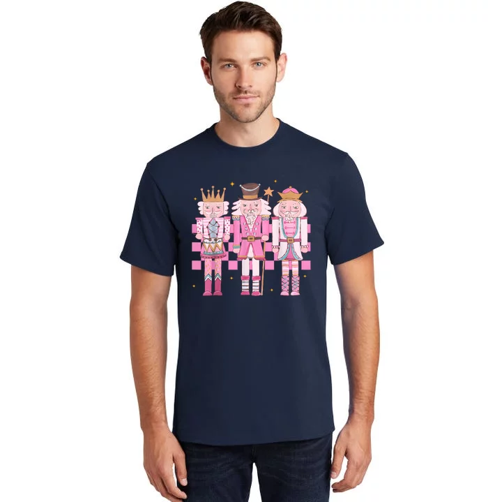 Vintage Pink Nutcracker Squad Women Girl Kids Pink Christmas Tall T-Shirt