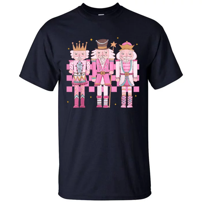 Vintage Pink Nutcracker Squad Women Girl Kids Pink Christmas Tall T-Shirt