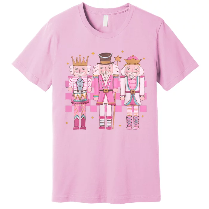 Vintage Pink Nutcracker Squad Women Girl Kids Pink Christmas Premium T-Shirt