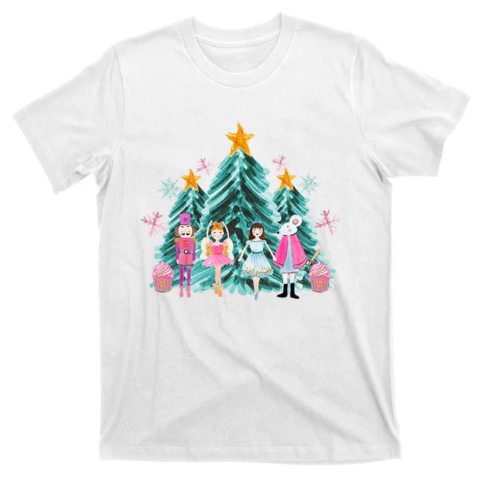 Vintage Pink Nutcracker Squad Ballet Wo Pink Christmas T-Shirt