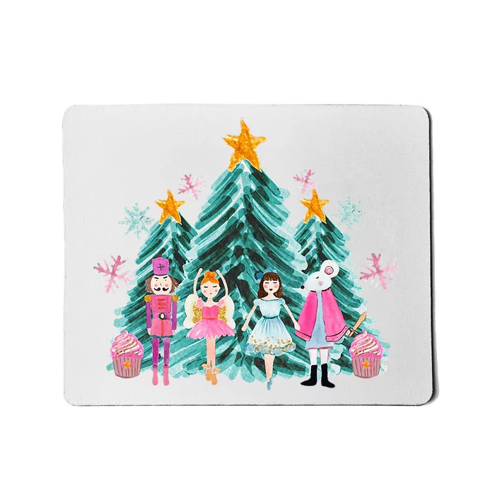 Vintage Pink Nutcracker Squad Ballet Wo Pink Christmas Mousepad