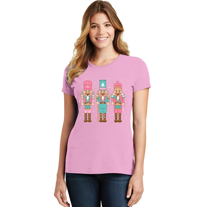 Vintage Pink Nutcracker Squad Pink Christmas Women's T-Shirt