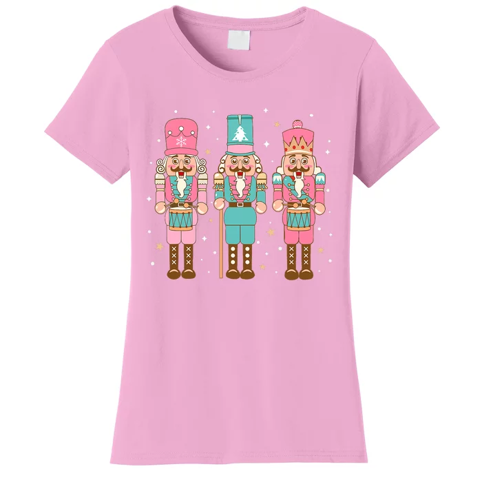 Vintage Pink Nutcracker Squad Pink Christmas Women's T-Shirt