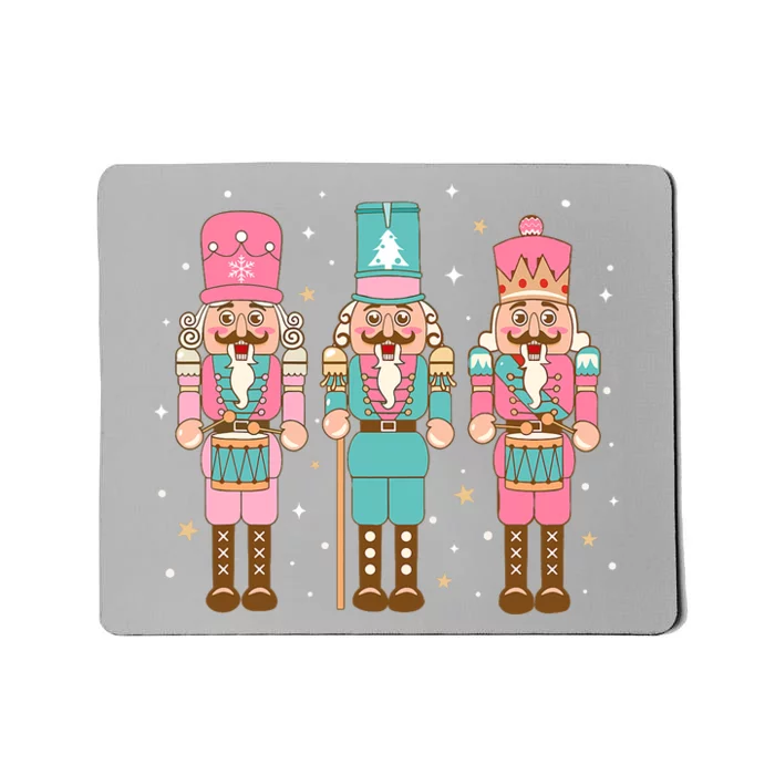 Vintage Pink Nutcracker Squad Pink Christmas Mousepad