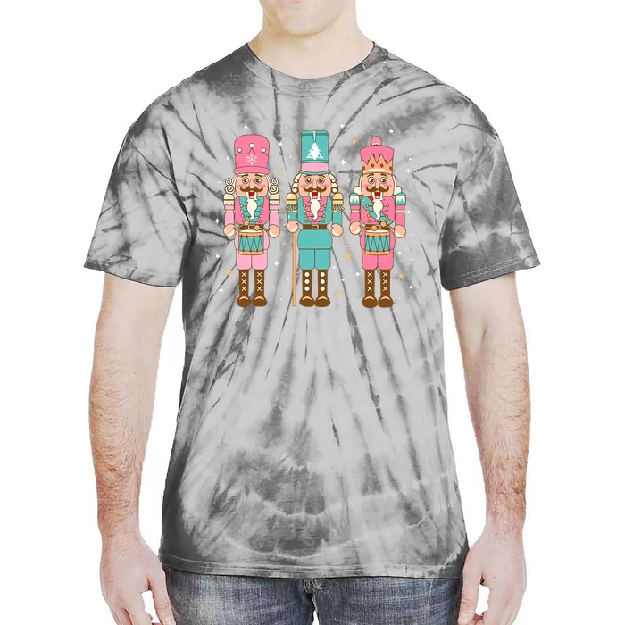 Vintage Pink Nutcracker Squad Pink Christmas Tie-Dye T-Shirt