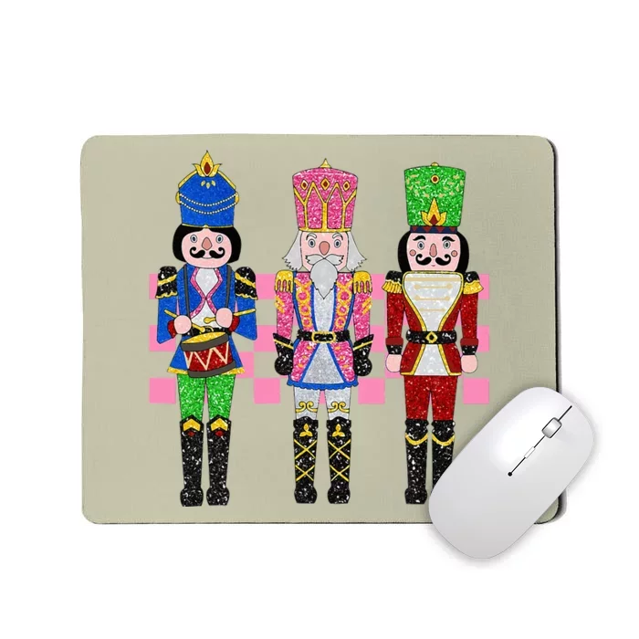 Vintage Pink Nutcracker Squad Ballet Wo Pink Christmas Mousepad