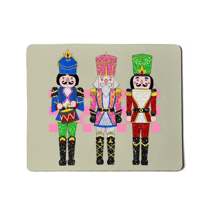 Vintage Pink Nutcracker Squad Ballet Wo Pink Christmas Mousepad