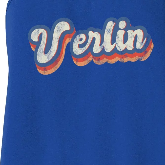 Verlin Personalized Name Gift Custom Lettering 70S Cute Gift Women's Racerback Tank