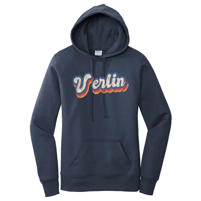 Verlin Personalized Name Gift Custom Lettering 70S Cute Gift Women's Pullover Hoodie