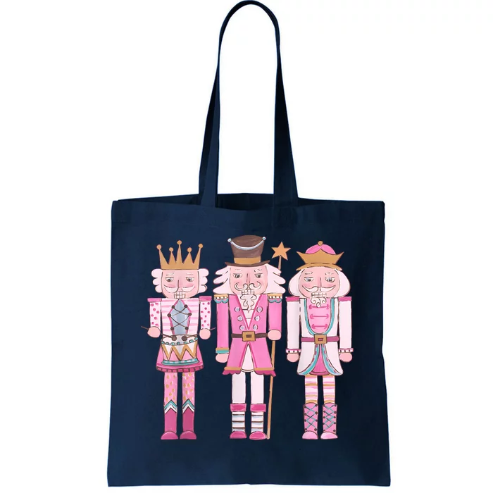 Vintage Pink Nutcracker Squad Girl Kids Pink Christmas Tote Bag