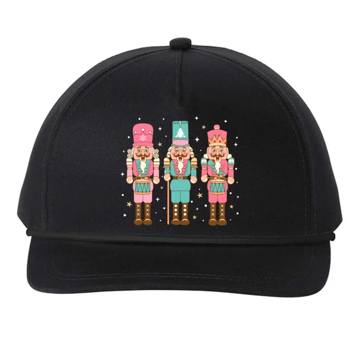 Vintage Pink Nutcracker Squad Women Girl Kids Pink Christmas Snapback Five-Panel Rope Hat