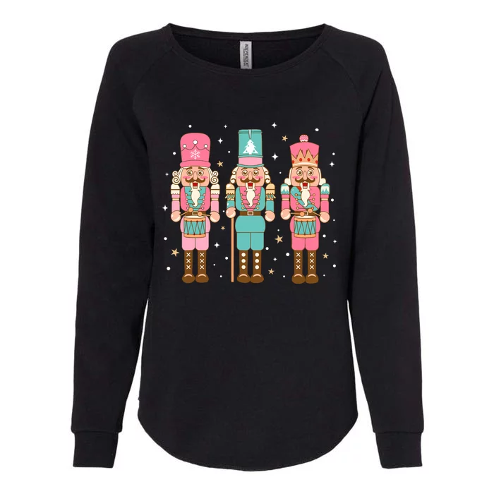 Vintage Pink Nutcracker Squad Women Girl Kids Pink Christmas Womens California Wash Sweatshirt