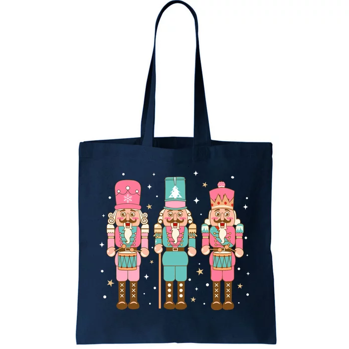 Vintage Pink Nutcracker Squad Women Girl Kids Pink Christmas Tote Bag