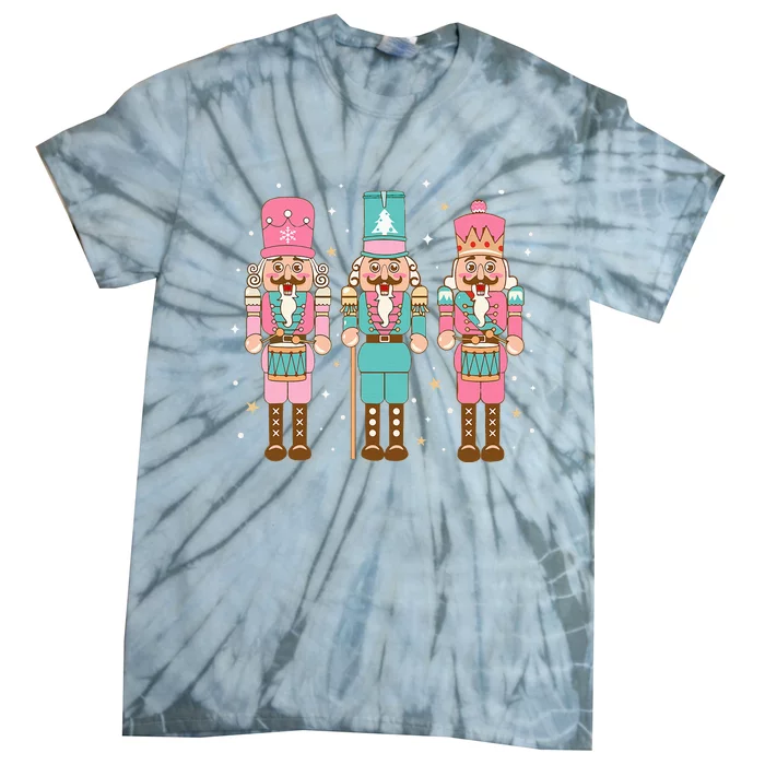 Vintage Pink Nutcracker Squad Pink Christmas Tie-Dye T-Shirt