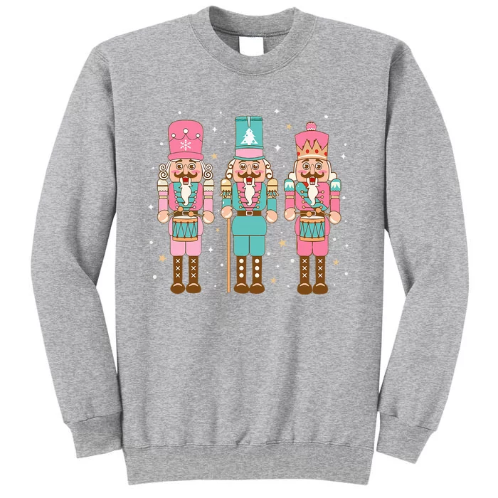 Vintage Pink Nutcracker Squad Pink Christmas Tall Sweatshirt