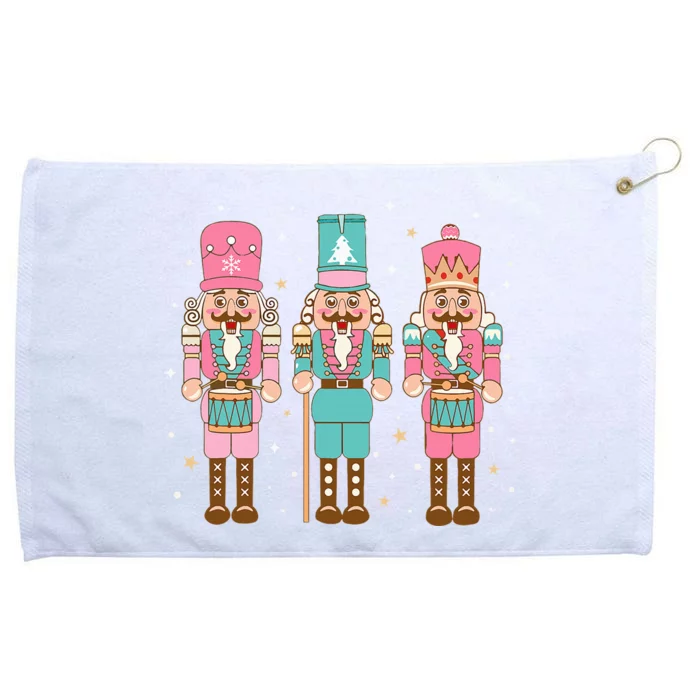 Vintage Pink Nutcracker Squad Pink Christmas Grommeted Golf Towel