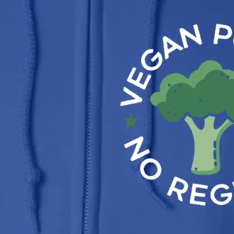 Vegan Power No Regrets Herbivore Vegetarian Veggies Veganism Cute Gift Full Zip Hoodie