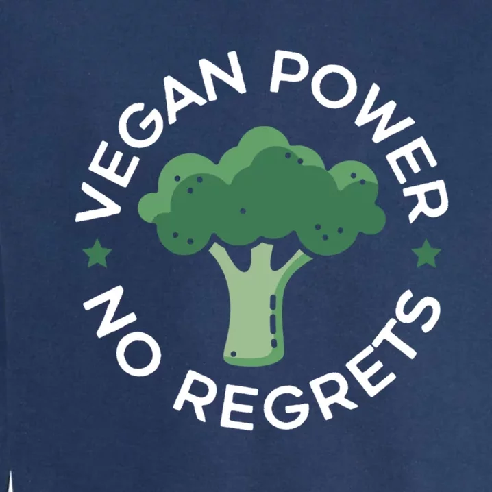 Vegan Power No Regrets Herbivore Vegetarian Veggies Veganism Cute Gift Garment-Dyed Sweatshirt