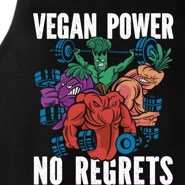 Vegan Power No Regrets Herbivore Vegetarian Veggies Veganism Gift Ladies Tri-Blend Wicking Tank