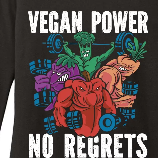 Vegan Power No Regrets Herbivore Vegetarian Veggies Veganism Gift Womens CVC Long Sleeve Shirt