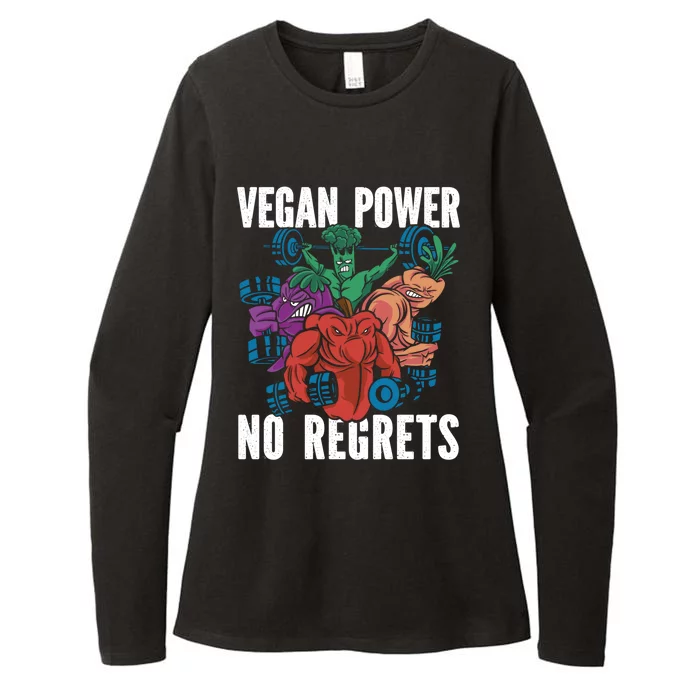 Vegan Power No Regrets Herbivore Vegetarian Veggies Veganism Gift Womens CVC Long Sleeve Shirt