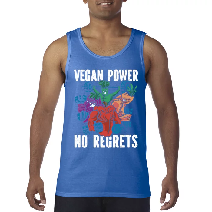 Vegan Power No Regrets Herbivore Vegetarian Veggies Veganism Gift Tank Top